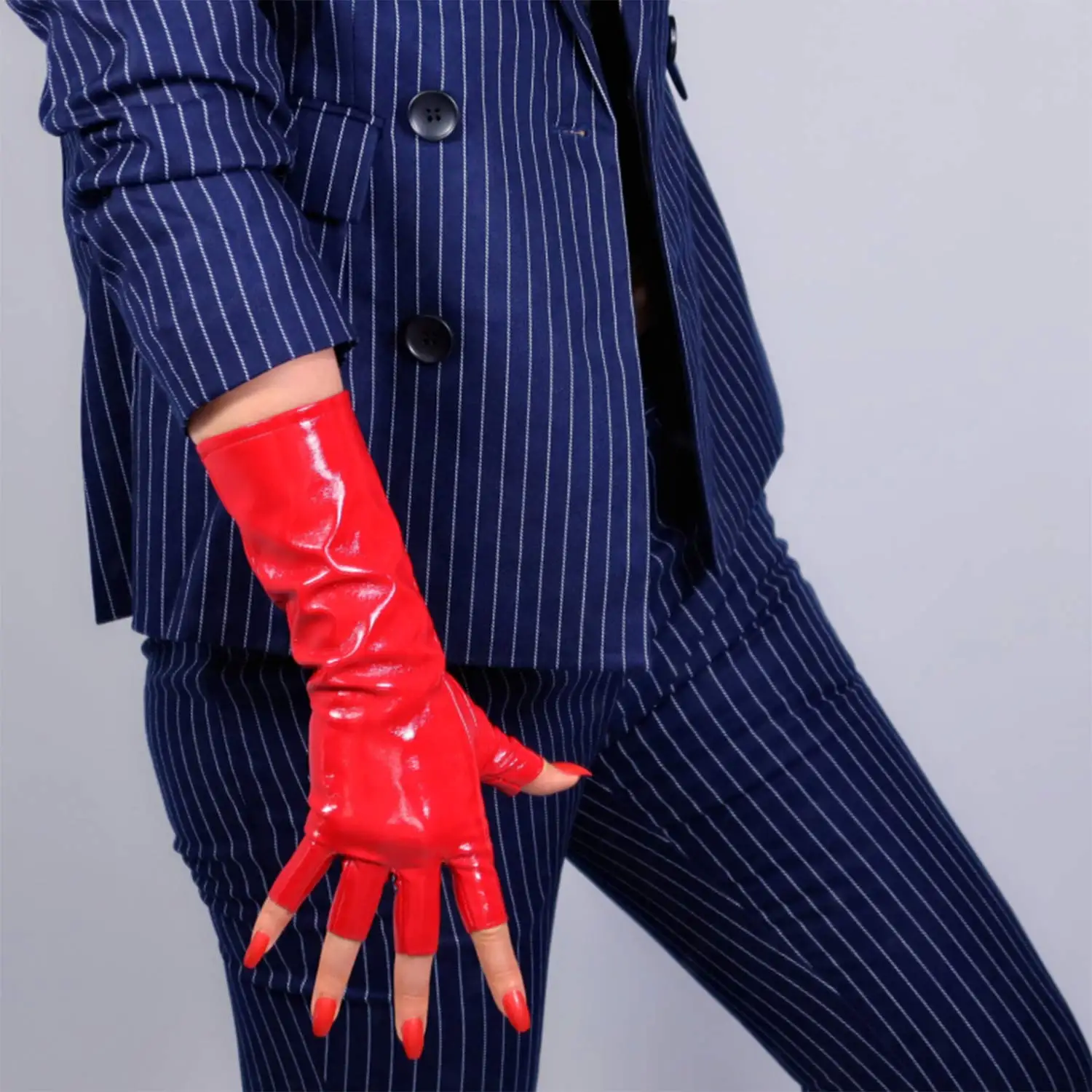 Damen Glänzende Rote HALBFINGE – Patent Leather Shine Bewertung und Preis